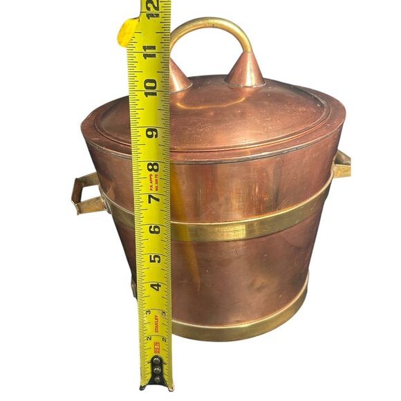 Copper Brass & Stainless Steel Ice Bucket James Casey Hand Made Arts & Crafts - Picture 15 of 16